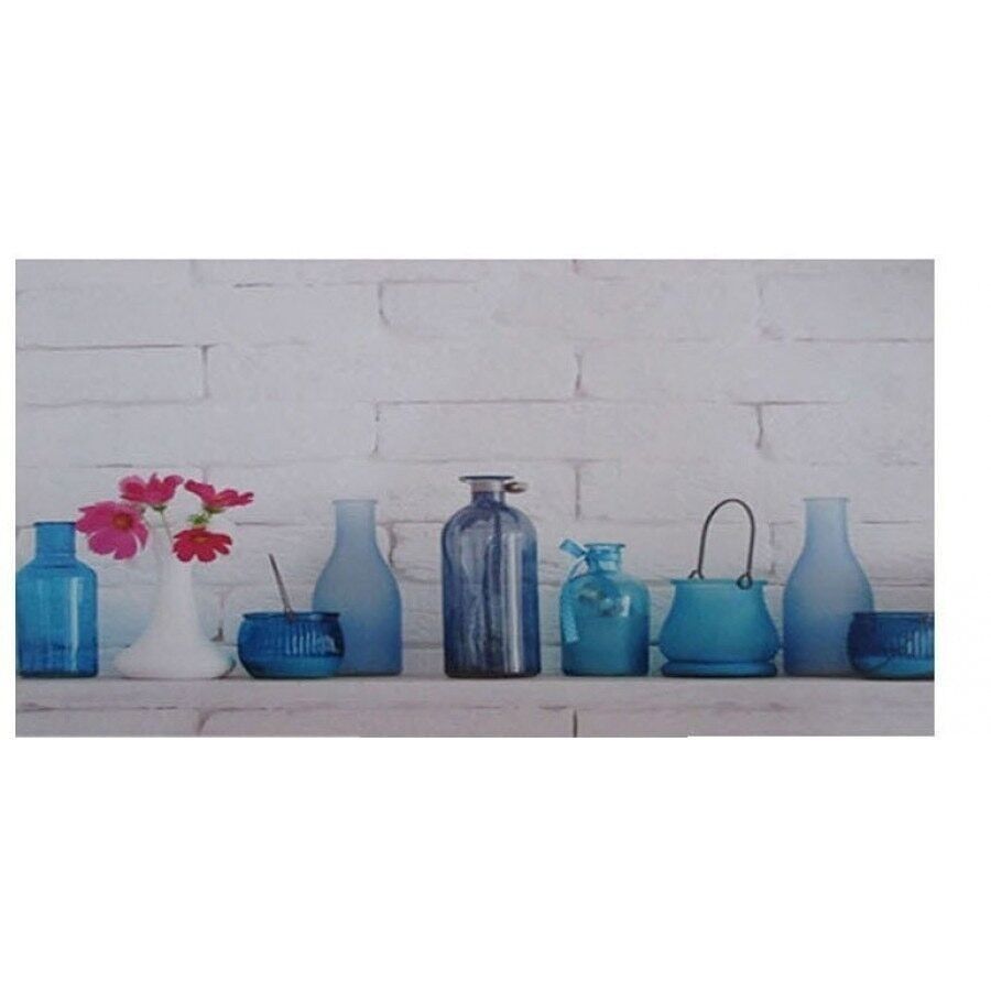 Set di 2 quadri su tela con mood estivo sui toni del blu 40x2,5x30cm