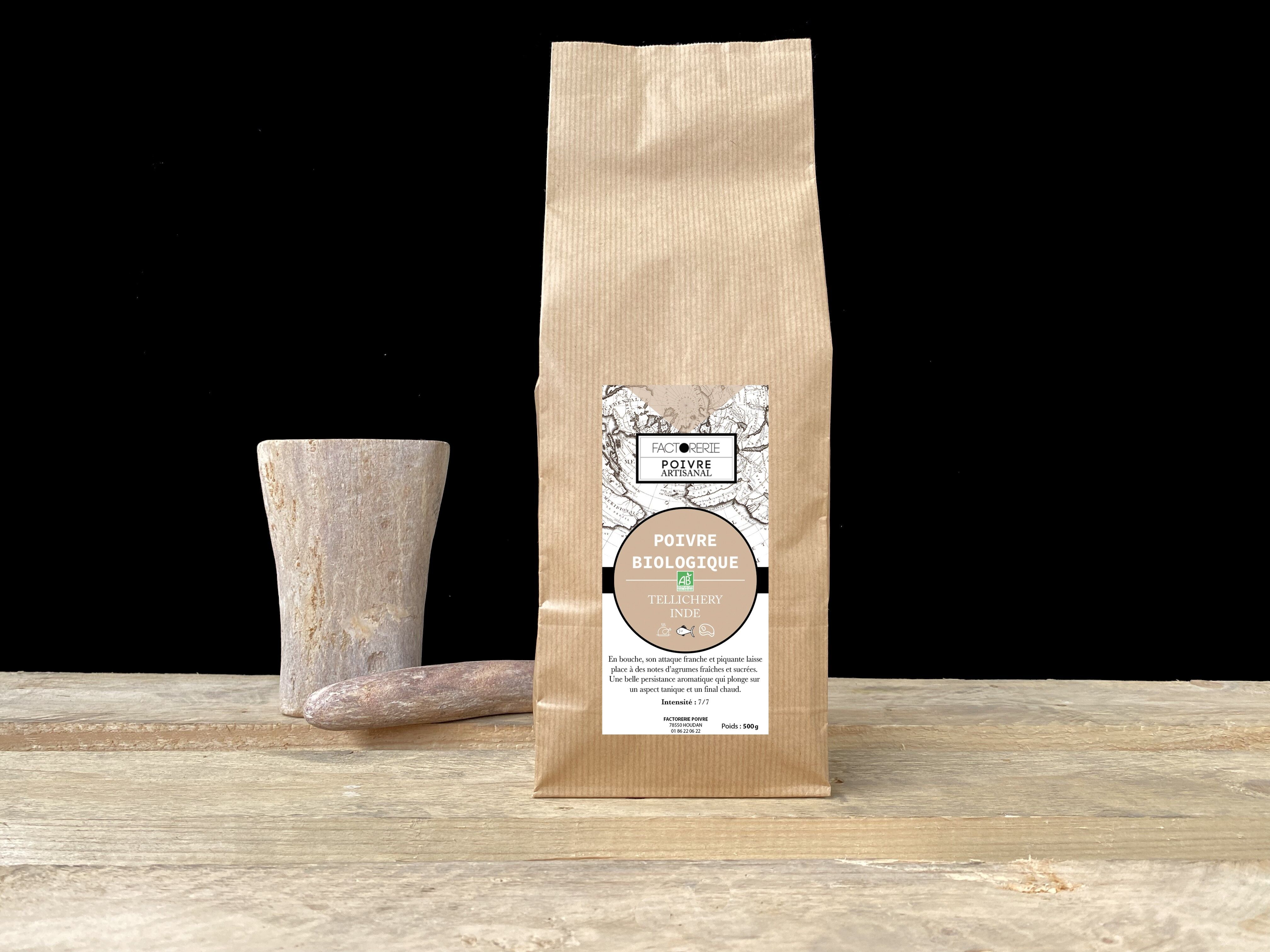 BIO TELLICHERY SCHWARZER PFEFFER 500g - INDIEN