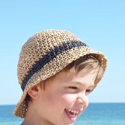 Sombrero de paja para niños-Bob Rafia