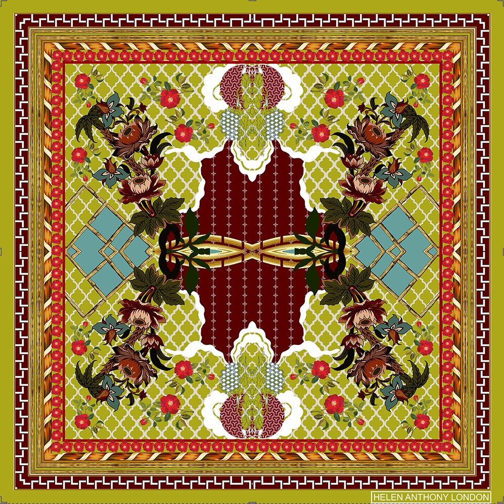 Twill-Seidenfoulard-Schal 90 x 90 cm - 35 x 35 Zoll 06