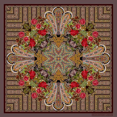 Sciarpa foulard in twill di seta 90 x90 cm - 35 x 35 pollici 10