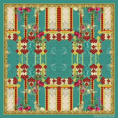 Fular de sarga de seda 55 x 55 cm - 21 x 21 pulgadas 09