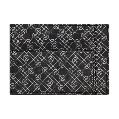 Portacarte in pelle con stampa monogramma 02