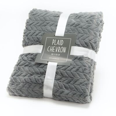 PLAID CHEVRON ANTHRAC130X170  