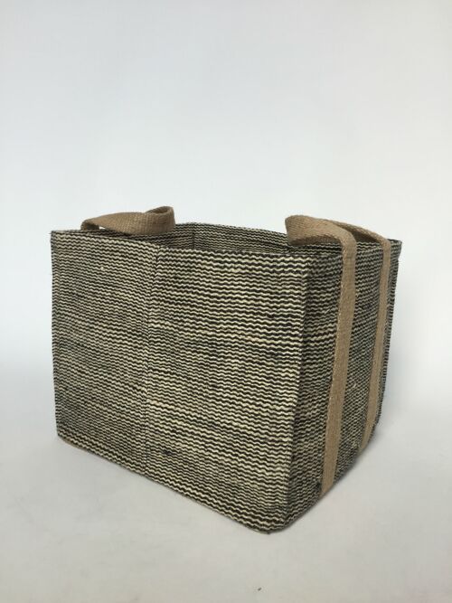 rectangular storage basket, black stripe