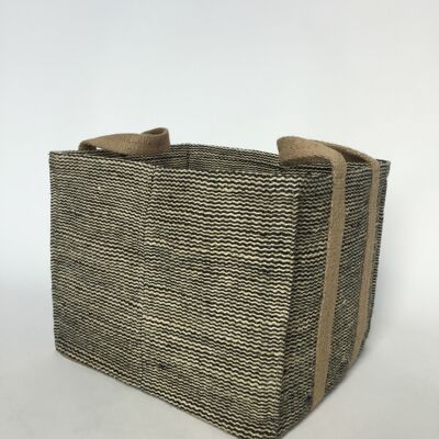 rectangular storage basket, black stripe