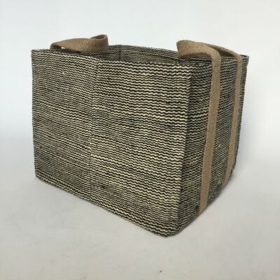rectangular storage basket, black stripe