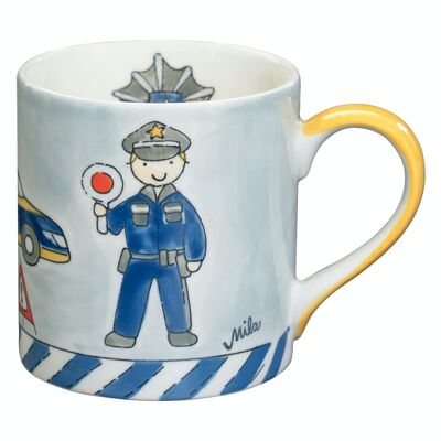 KInderbecher Polizei - Keramik Geschirr - handbemalt