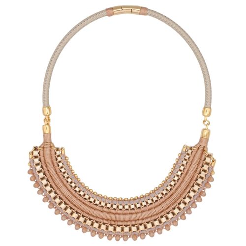 TOTORÓ beige and gold statement necklace