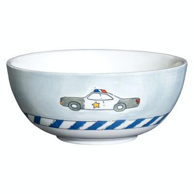 Children's bowl police - ceramic tableware - hand-painted