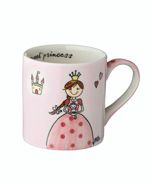 Kinderbecher Prinzessin - Keramik Geschirr - handbemalt