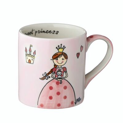 Tazza per bambini Princess - stoviglie in ceramica - dipinta a mano