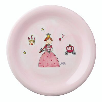 Assiette princesse - vaisselle en céramique - peinte à la main