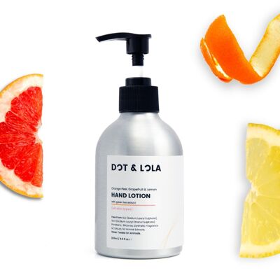 Lotion pour les mains à l'écorce d'orange, au pamplemousse et au citron pour tous les types de peau