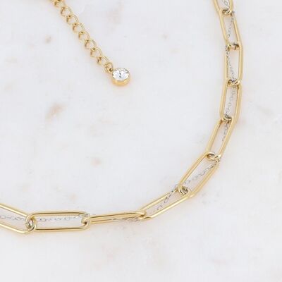 Golden Penéllie necklace and rhodium chain