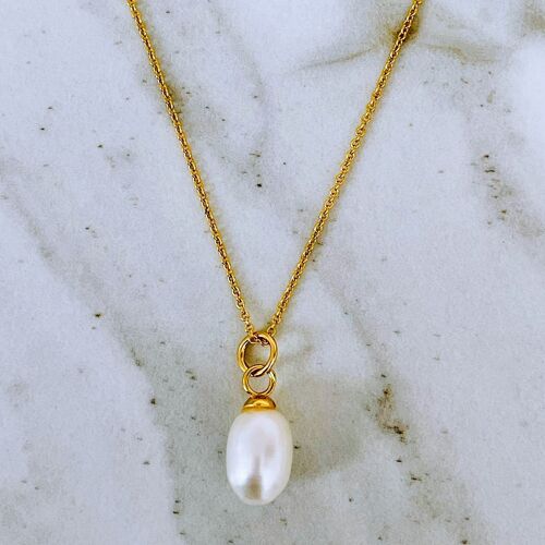 The Pearl Accent Necklace - Gold Plated