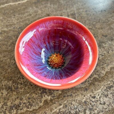 Tasse à thé Jianzhan Tenmoku avec Lotus argenté 50 ml