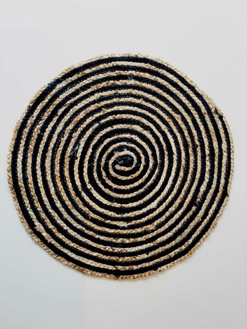 round jute rug/big placemat spiral