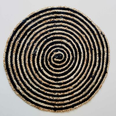 round jute rug/big placemat spiral