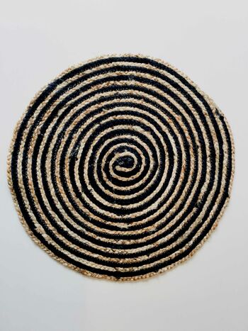 tapis rond en jute / grand set de table spirale 1