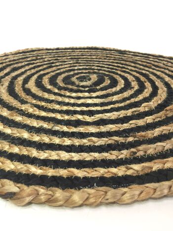 tapis rond en jute / grand set de table spirale 3