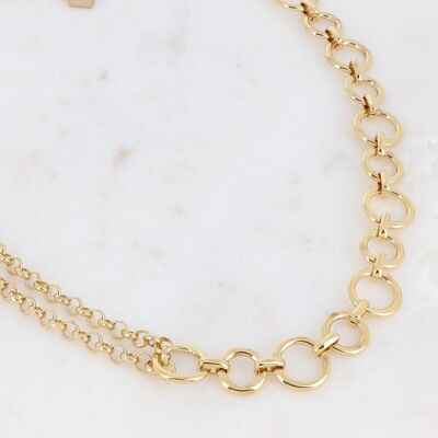 Golden Viktor necklace - round links