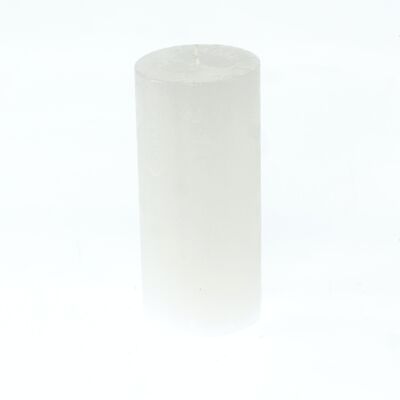 Rustic pillar candle, 7 x 7 x 15 cm, white; Burn time approx. 85 hours, 792328