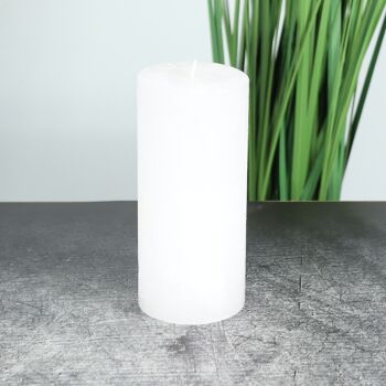 Bougie pilier rustique, 7 x 7 x 15 cm, blanche; Durée de combustion environ 85 heures, 792328 2