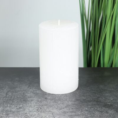 Pillar candle BIG Rustic, 9 x 9 x 15 cm, white; Burn time approx. 135 hours, 792359