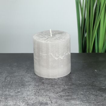 Bougie pilier BIG Rustic, 9 x 9 x 9 cm, gris; Durée de combustion environ 83 heures, 792397 2