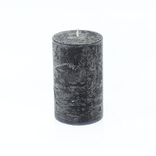 Stumpenkerze Rustikal, 7 x 7 x 11,5 cm, black; Brenndauer ca. 65 Stunden, 792434
