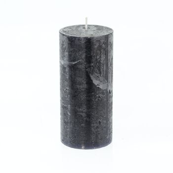 Bougie pilier rustique, 7 x 7 x 15 cm, noire; Durée de combustion environ 85 heures, 792441 1