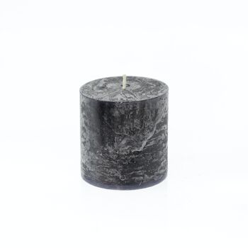 Bougie pilier BIG Rustic, 9 x 9 x 9 cm, noir; Durée de combustion environ 83 heures, 792458 1