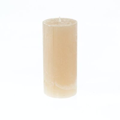 Rustic pillar candle, 7 x 7 x 15 cm, linen; Burn time approx. 85 hours, 792502