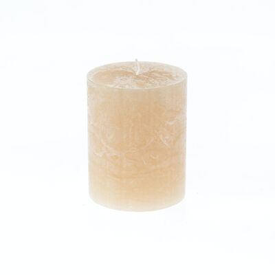 Pillar candle BIG Rustic, 9 x 9 x 11.5 cm, linen; Burn time approx. 105 hours, 792526