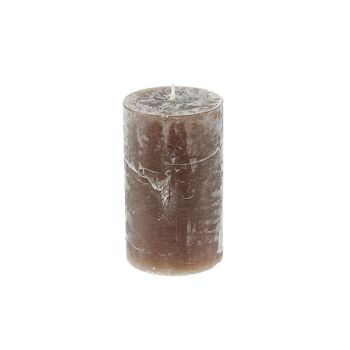 Bougie pilier rustique, 7 x 7 x 11,5 cm, choco; Durée de combustion environ 65 heures, 792557 1