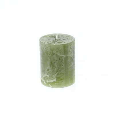 Cirio pilar rústico, 7 x 7 x 9 cm, verde bosque; Autonomía de aproximadamente 50 horas, 792601