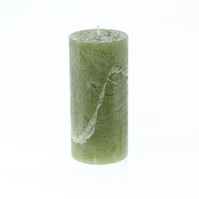 Cirio pilar rústico, 7 x 7 x 15 cm, verde bosque; Autonomía de aproximadamente 85 horas, 792625
