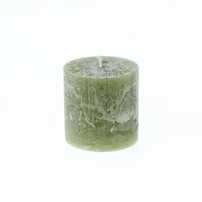 Pillar candle BIG Rustic, 9 x 9 x 9 cm, forest green; Burn time approx. 83 hours, 792632