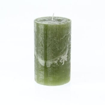 Bougie pilier BIG Rustic, 9 x 9 x 15 cm, vert forêt; Durée de combustion environ 135 heures, 792656 1