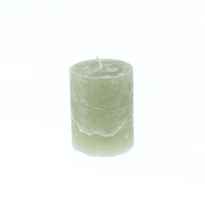 Rustic pillar candle, 7 x 7 x 9 cm, khaki; Burn time approx. 50 hours, 792663