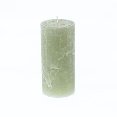 Rustic pillar candle, 7 x 7 x 15 cm, khaki; Burn time approx. 85 hours, 792687