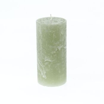 Bougie pilier rustique, 7 x 7 x 15 cm, kaki; Durée de combustion environ 85 heures, 792687 1