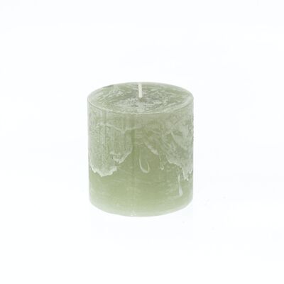 Pillar candle BIG rustic, 9 x 9 x 9 cm, khaki; Burn time approx. 83 hours, 792694