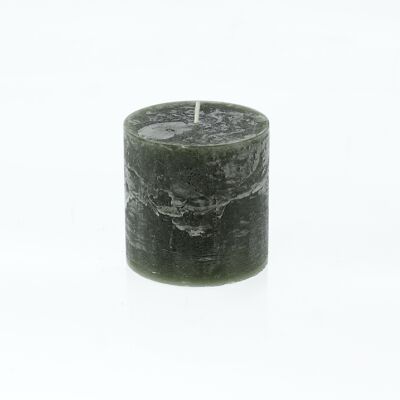 Bougie pilier BIG Rustic, 9 x 9 x 9 cm, vert foncé; Durée de combustion environ 83 heures, 792755