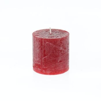 Bougie pilier BIG Rustic, 9 x 9 x 9 cm, rouge carmin; Durée de combustion environ 83 heures, 792816 1
