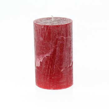 Bougie pilier BIG Rustic, 9 x 9 x 15 cm, rouge carmin; Durée de combustion environ 135 heures, 792830 1