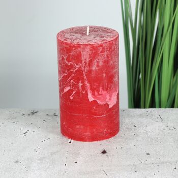 Bougie pilier BIG Rustic, 9 x 9 x 15 cm, rouge carmin; Durée de combustion environ 135 heures, 792830 2