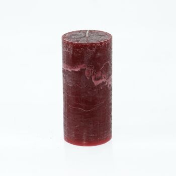 Bougie pilier rustique, 7 x 7 x 15 cm, rouge foncé; Durée de combustion environ 85 heures, 792861 1