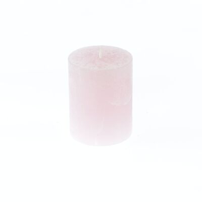 Rustic pillar candle, 7 x 7 x 9 cm, pink; Burn time approx. 50 hours, 792908